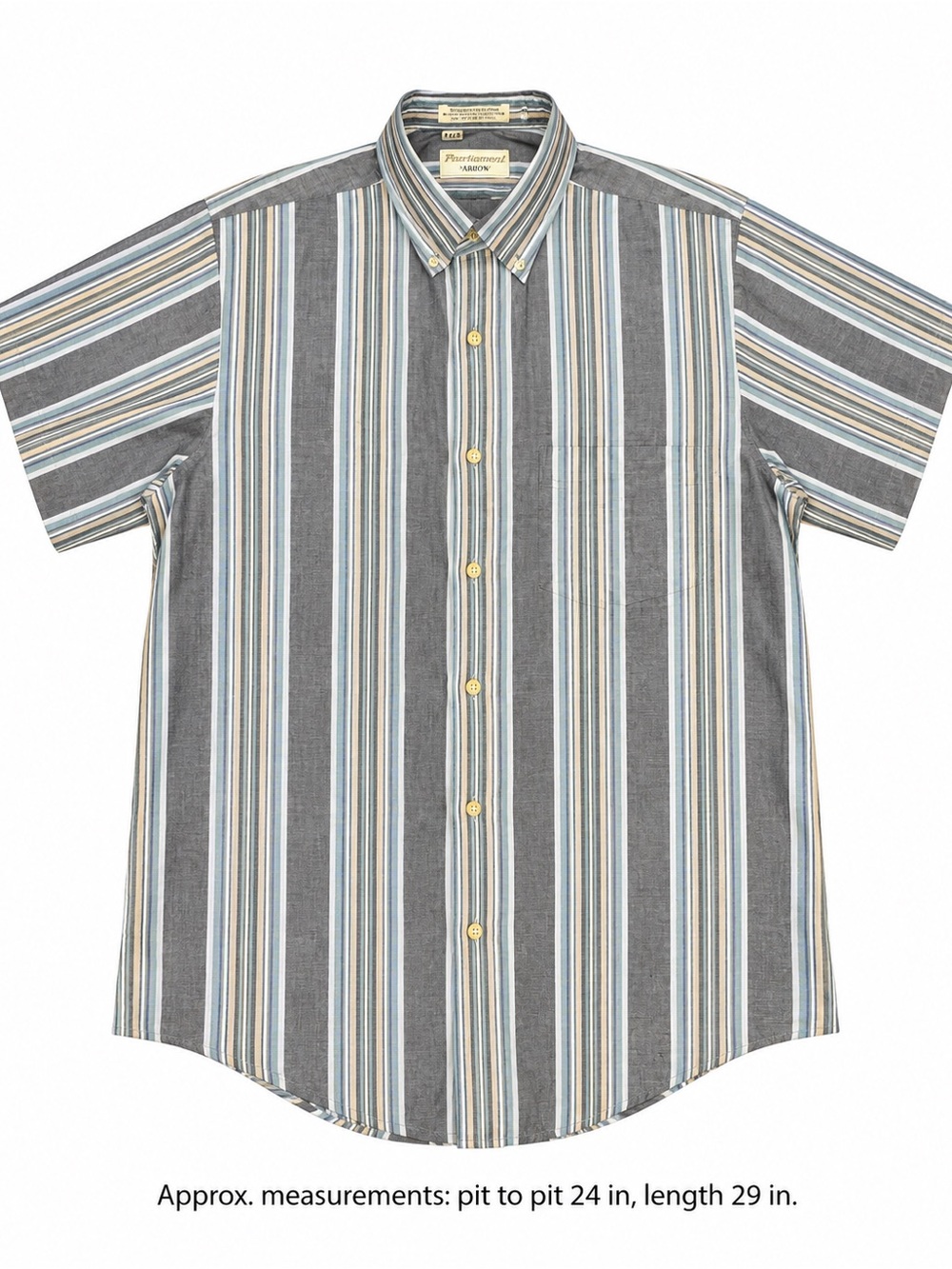 Vintage Tournament by Arrow Men’s M Striped Wrinkle Free Button Down Shirt